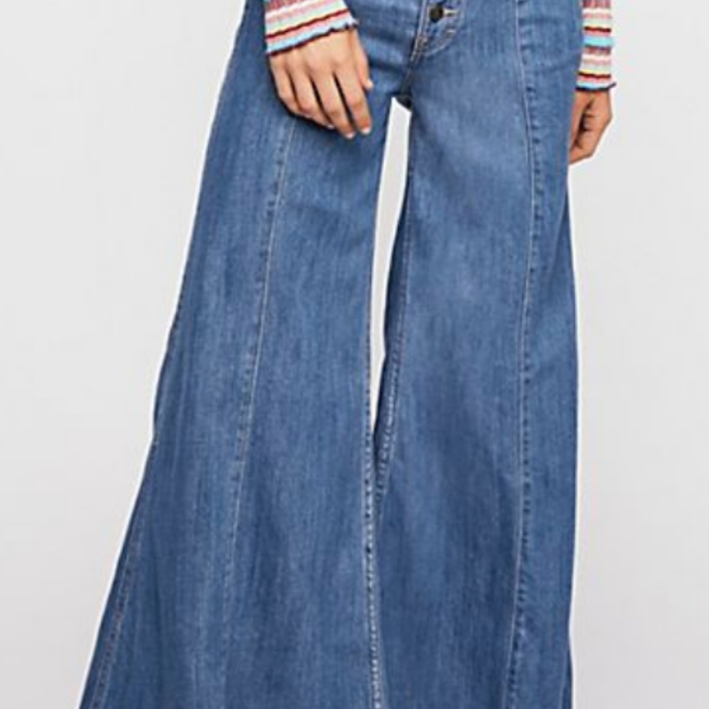 NWT FP Wide Leg Button Jean - Picture 4 of 7